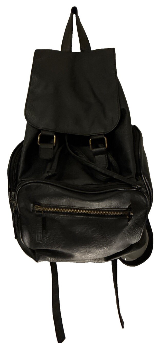 backpack Large black Multiple Pockets Zips